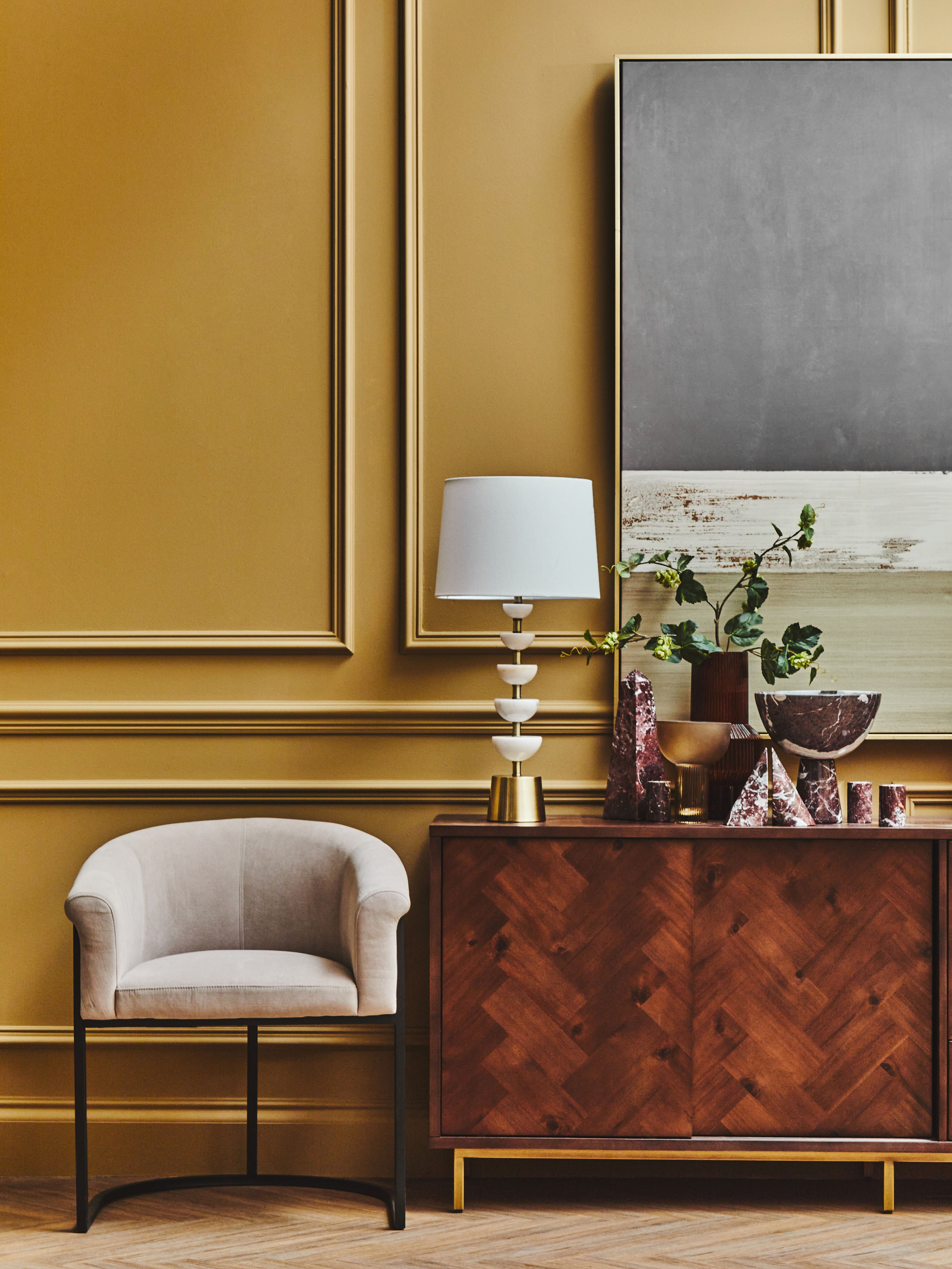 Bonnie White Marble & Gold Table Lamp